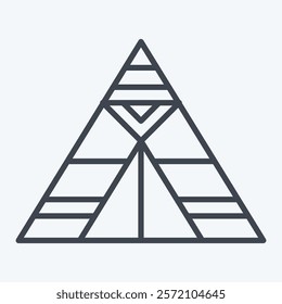 Icon Tent. related to Native American symbol. line style. design editable