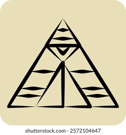 Icon Tent. related to Native American symbol. hand drawn style. design editable