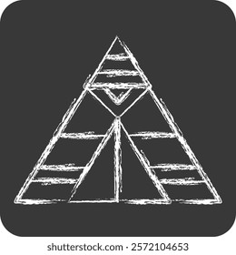 Icon Tent. related to Native American symbol. chalk Style. design editable