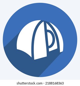 Icon Tent. suitable for education symbol. long shadow style. simple design editable. design template vector. simple illustration