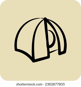 Icon Tent. suitable for education symbol. hand drawn style. simple design editable. design template