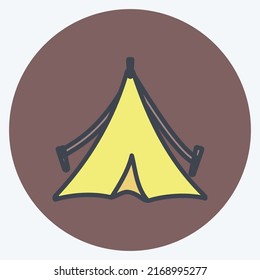 Icon Tent. suitable for Wild West symbol. color mate style. simple design editable. design template vector. simple symbol illustration