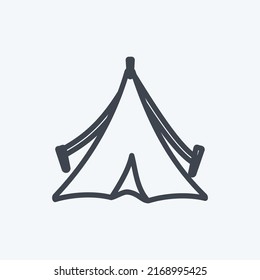 Icon Tent. suitable for Wild West symbol. line style. simple design editable. design template vector. simple symbol illustration