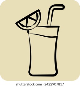 Icon Tequla Shot. related to Cocktails,Drink symbol. hand drawn style. simple design editable. simple illustration