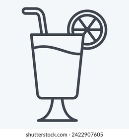 Icon Tequla Sunrise. related to Cocktails,Drink symbol. line style. simple design editable. simple illustration