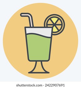 Icon Tequla Sunrise. related to Cocktails,Drink symbol. color mate style. simple design editable. simple illustration