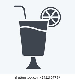 Icon Tequla Sunrise. related to Cocktails,Drink symbol. glyph style. simple design editable. simple illustration