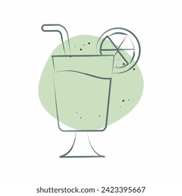 Icon Tequla Sunrise. related to Cocktails,Drink symbol. Color Spot Style. simple design editable. simple illustration