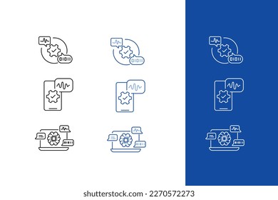 Icon for the terms like Natural language processing, NLP, Language processing, AI language processing, Text analysis icon, Computational linguistics icon, and Machine learning icon