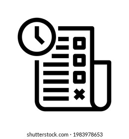 Icon Test Paper With Style Outline