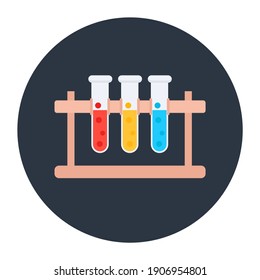 
Icon of test tubes, chemical testing conceptual vector 