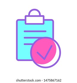 Icon testing flat line on a white background