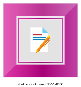 Icon of text document and pen