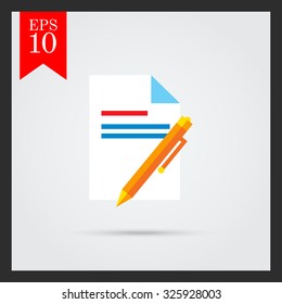 Icon of text document and pen