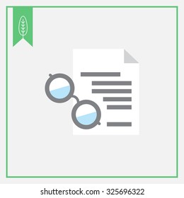 Icon of text document and spectacles 