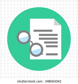 Icon of text document and spectacles 
