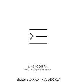 Icon text indent right graphic design single icon vector