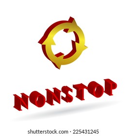 icon. The text of nonstop and a circle with arrows