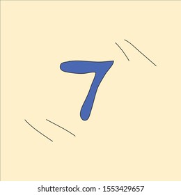 icon text number seven backgruond
