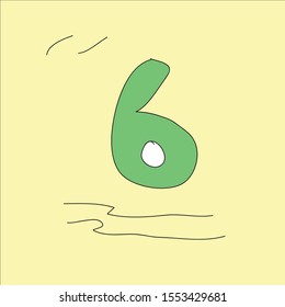 icon text number six backgruond