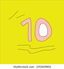 icon text number ten backgruond