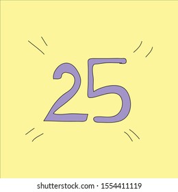 icon text number twenty-five backgruond