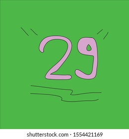 icon text number twenty-nine backgruond