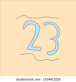 icon text number twenty-three backgruond