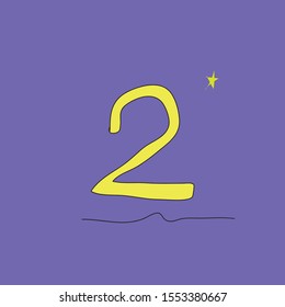 icon text number two backgruond