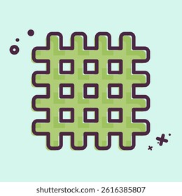 Icon Textile. related to Fabric symbol. MBE style. design editable