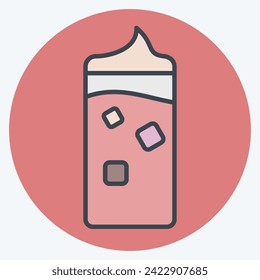 Icon Thai Tea. related to Cocktails,Drink symbol. color mate style. simple design editable. simple illustration