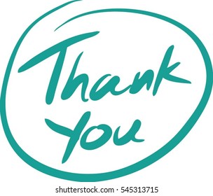 Icon Thank You Note Handwritten in Circle