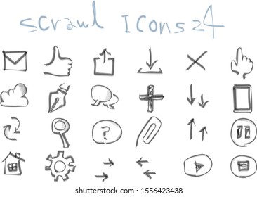 An icon that can be used as a web button, created by scribbled illustrations.