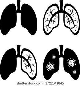 An icon that can be used as a web design template. Vector image of the respiratory tract. COVID-19 virus. Prevention of coronavirus.