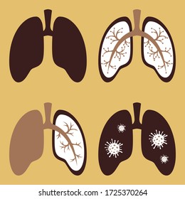 An icon that can be used as a web design template. Vector image of the respiratory tract. COVID-19 virus. Prevention of coronavirus.