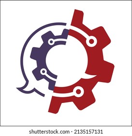 
icon that combines a gear with a communication globe