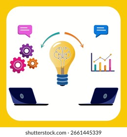 an icon that depicts interaction and discussion of common solutions