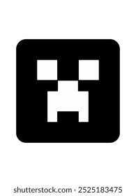 An icon that features a simple face that looks like it's made of pixels. This icon has an artistic appeal and depicts simplicity in design.