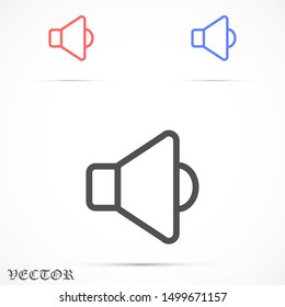 An icon that increases and reduces the Sound  icon. Sound Icon Flat volume sign symbol  icon. Sound vector  music volume symbol. in trendy flat style Sound isolated on white background