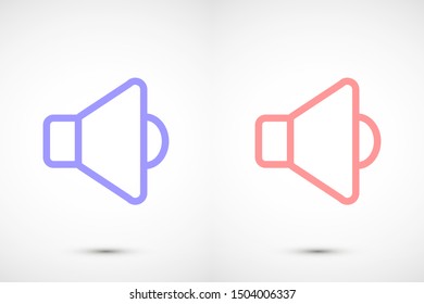 An icon that increases and reduces the Sound icon. Sound Icon Flat volume sign symbol icon. Sound vector music volume symbol. in trendy flat style Sound isolated on white background