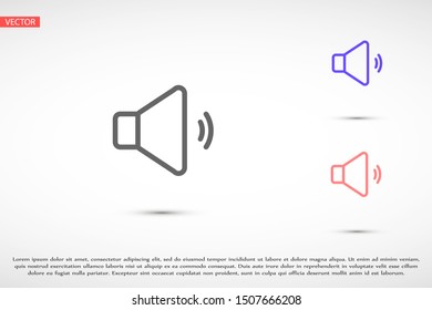 An icon that increases and reduces the Sound icon. Sound Icon Flat volume sign symbol icon. Sound vector music volume symbol. in trendy flat style Sound isolated on white background