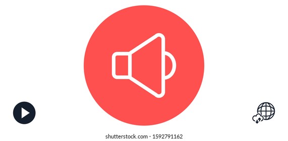 An icon that increases and reduces the Sound icon. Sound Icon Flat volume sign symbol icon. 