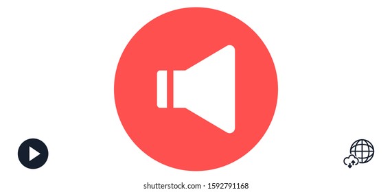 An icon that increases and reduces the Sound icon. Sound Icon Flat volume sign symbol icon. 