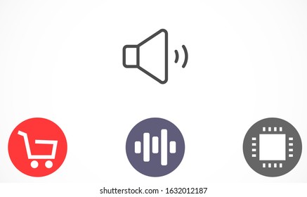 An icon that increases and reduces the Sound icon. Sound Icon Flat volume sign symbol icon. Sound vector music volume symbol. in trendy flat style Sound isolated on white background