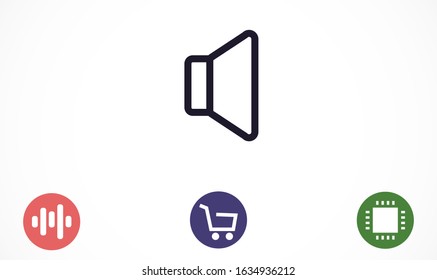 An icon that increases and reduces the Sound icon. Sound Icon Flat volume sign symbol icon. Sound vector music volume symbol. in trendy flat style Sound isolated on white background