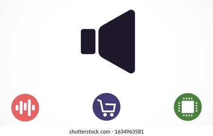 An icon that increases and reduces the Sound icon. Sound Icon Flat volume sign symbol  . Sound vector icon, music volume symbol. in trendy flat style   
