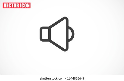 Ein Symbol, das das Symbol Sound erhöht und reduziert. Tonsymbol Bildsignaltonsymbol flach. Lautstärkensymbol für Vektorillustration. in trendigem, flachem Sound einzeln auf weißem Hintergrund