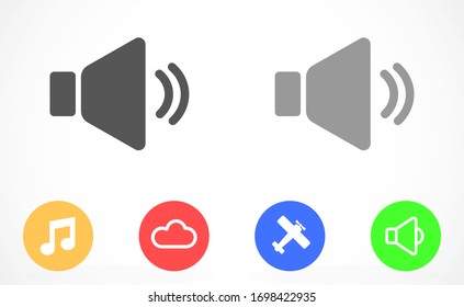 An icon that increases and reduces the Sound icon. Sound Icon Flat volume sign symbol . Sound vector icon, music volume symbol. in trendy flat style
