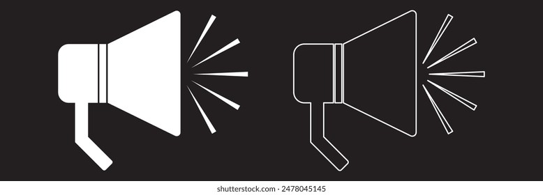 An icon that increases and reduces the sound. Icon showing the mute. A set of sound icons with different signal levels in a flat style. Vector.