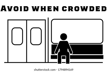 Icon that recommends avoiding congestion when traveling by train